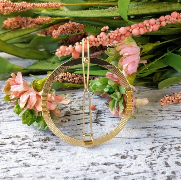 *1 LEFT* Gold Circle Geometric Hair Barrette - Picture 3 of 7